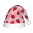 thumbnail image 1 of Honeii Strawberry Print Hat Santa Claus Hat For Xmas Party, Christmas Caps For Boys Girls Child,Christmas Beanie, 1 of 6