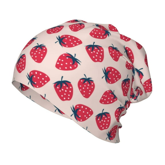 Honeii Strawberry Print Kids Knit Beanie Watch Hat ,Knit Cap for Boys and Girls