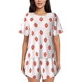 thumbnail image 1 of Honeii Strawberry for Women's Summer Pajama Set featuring Soft Short Sleeve Shirt & Matching Bottoms with Convenient Pockets for Relaxed Home Wear-4X-Large, 1 of 6