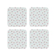 thumbnail image 1 of Honeii Strawberry print Leather Coaster Set of 4, ideal for safeguarding your furniture from drinks spills and effortless cleanup-Square, 1 of 6