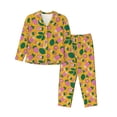 thumbnail image 1 of Honeii Strawberry print Women's Pajama Sets Long Sleeve Button Down Sleepwear Nightwear Soft Pjs Lounge Sets-Large, 1 of 7