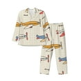 thumbnail image 1 of Honeii Striped Vintage Planes Pattern Mens Pajamas Set,2pcs Men's Lounge Long Sleeve Sleep Shirt and Pajama Bottoms Sleepwear Set,Mens Pjs Sets-X-Large, 1 of 7