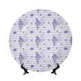 thumbnail image 1 of Honeii Stripes and Sprigs of Lavender Print Elegant Bone China Decorative Plate, Porcelain Plate,Art Crafts,Ceramic Ornaments for Home Office Wall Decor-10in, 1 of 5