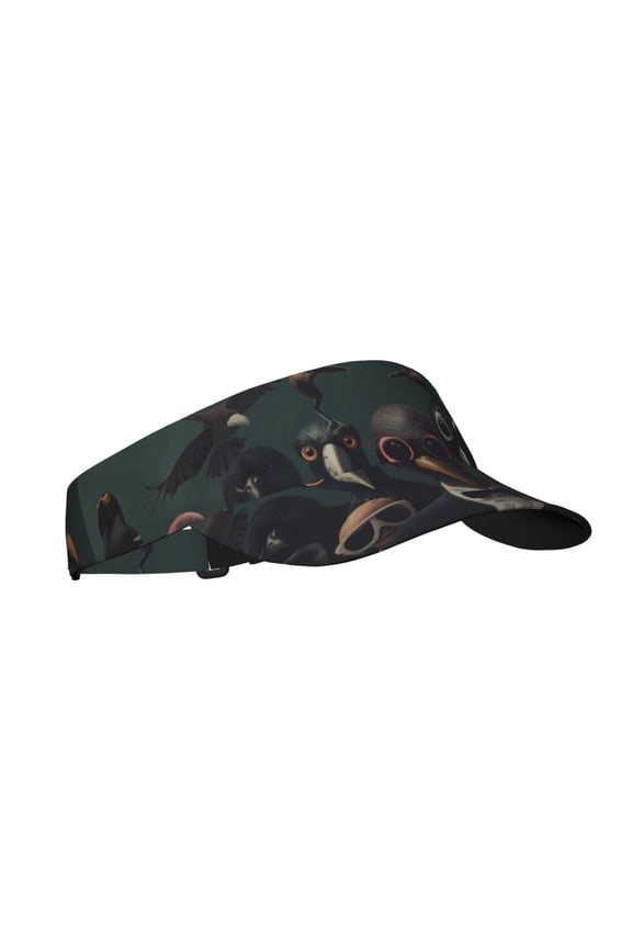 Stylish Avian Gathering Print Adult Sunscreen Visor Cap, Adjustable Sun Protection Hat,Sun Visor Hats,UV Protection Outdoor Sports Golf Running Sun Caps