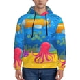 thumbnail image 1 of Honeii Submarine And Landscape Pattern Mens Hoodies Men's Loose Sleeve Sweatshirt,Pullover Hooded Sweatshirt for Men,Essentials Hoodie-Large, 1 of 7