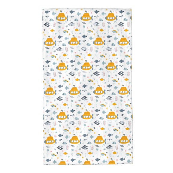 Honeii Submarine Ship Print Quick-Dry Microfiber Towel, Shower Towel 27.5x16in,Absorbent Bathroom Towel for Beach, Pool, and Travel