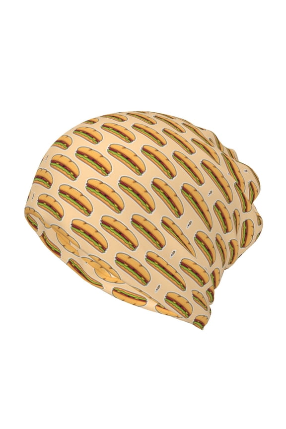 Submarine Sub Sandwich Print Winter Beanie Daily Hat - Thermal Polar Fleece Ski Running Hat Skull Cap for Men and Women,Beanie