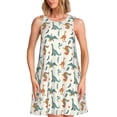 thumbnail image 1 of Honeii Summer Dinosaur Print Women's Sleeveless Dress, Loose Fit Casual Dress for Women, Summer Fashion Dress, 1 of 7