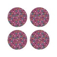 thumbnail image 1 of Honeii Summer Flamingo print Leather Coaster Set of 4, ideal for safeguarding your furniture from drinks spills and effortless cleanup-Round Shape, 1 of 1