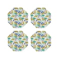 thumbnail image 1 of Honeii Summer Leopard print Leather Coaster Set of 4, ideal for safeguarding your furniture from drinks spills and effortless cleanup-Octagon, 1 of 6