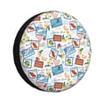 thumbnail image 1 of Honeii Stamp Print Tire Covers, Waterproof Anti-UV Sun Snow Rain Tire Covers for Trailers, RV, Camper, SUV, Truck-15 inch, 1 of 6