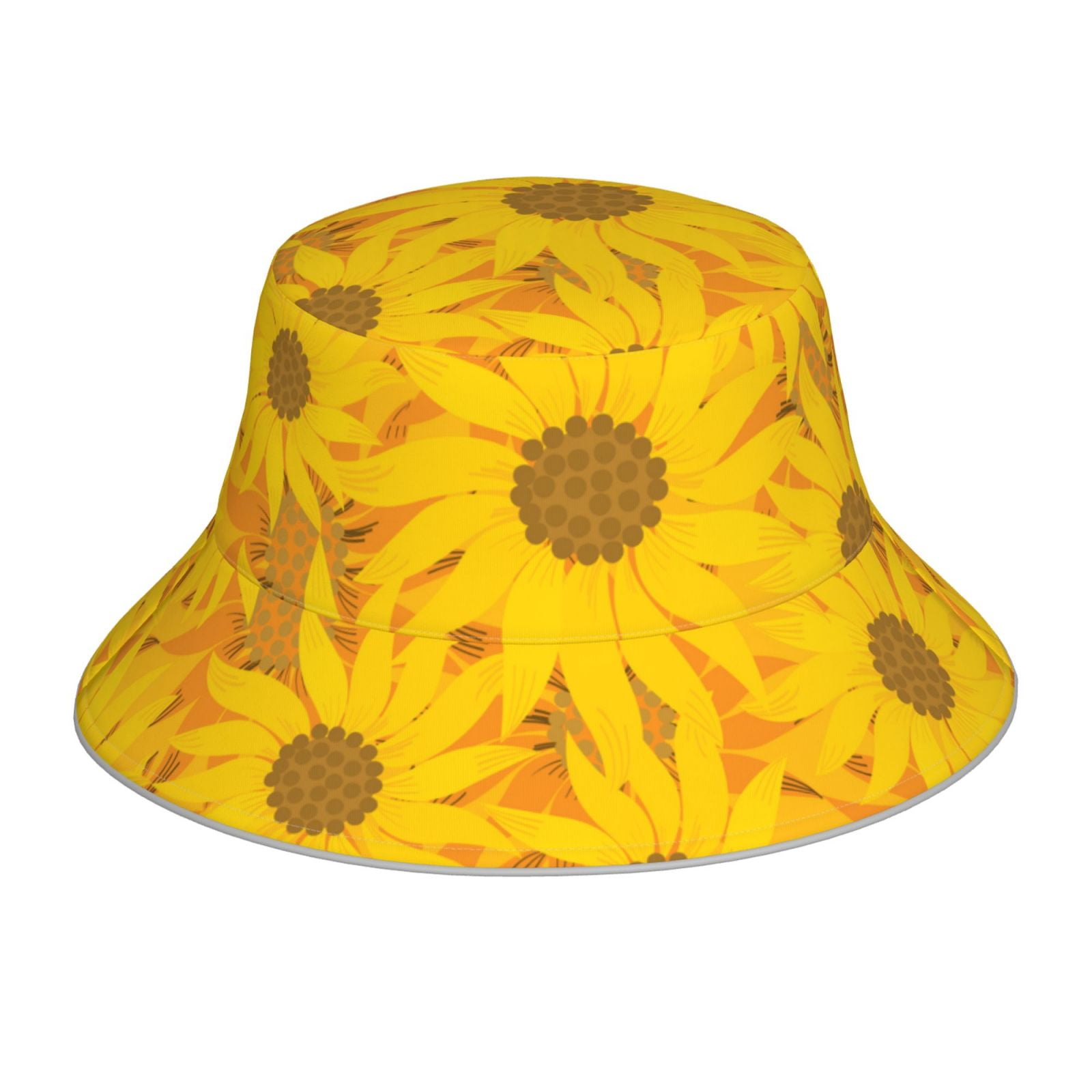 Honeii Sun Flowers for Unisex Bucket Hat Waterproof Rain Hat Reversible ...
