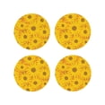 thumbnail image 1 of Honeii Sun Flowers print Leather Coaster Set of 4, ideal for safeguarding your furniture from drinks spills and effortless cleanup-Round Shape, 1 of 6