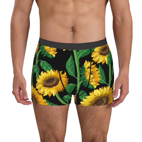 Honeii Sunflower 1 Men's Underwear Boxer Briefs Pack, ComfortSoft Boxer Brief for Men, Moisture-Wicking Breathable-XX-Large