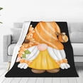 thumbnail image 1 of Honeii Sunflower Gnomes 2 Print Fleece Blanket - Throw Blanket for Bed, Sofa, Couch, Camping, and Travel , Microplush Ultra Soft Warm Blanket-50"x40", 1 of 7