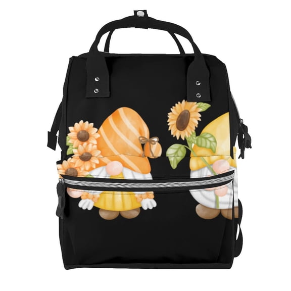 Honeii Sunflower Gnomes 5 Pattern Mummy Diaper Bag Backpack Durable Maternity Baby Nappy Casual Shoulder Bags Travel Hiking Outdoor Pack