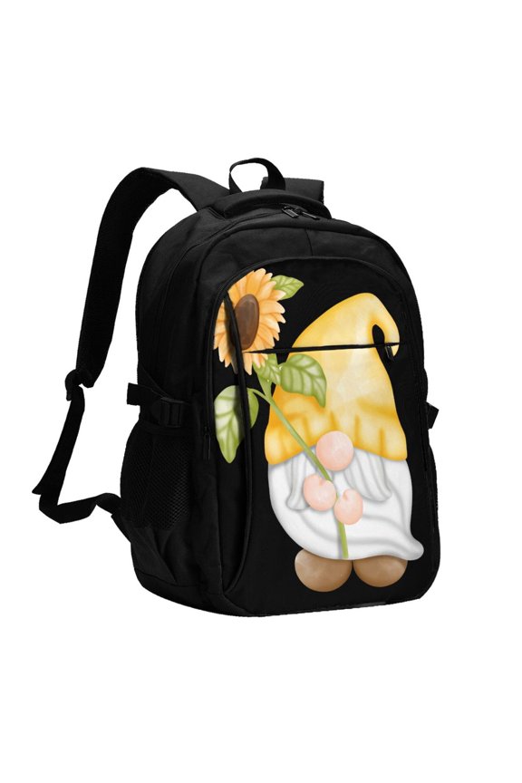 Sunflower Gnomes5 for Travel Laptop Backpack, Business Laptops Backpack with USB Charging Port, College High School Computer Bag for Men Women