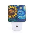 thumbnail image 1 of Honeii Sunflower Starry Night Vibes Print LED Night Light with Light Sensor, Night Lights Plug Into Wall,Ideal for Bedrooms and Hallways-EU, 1 of 7