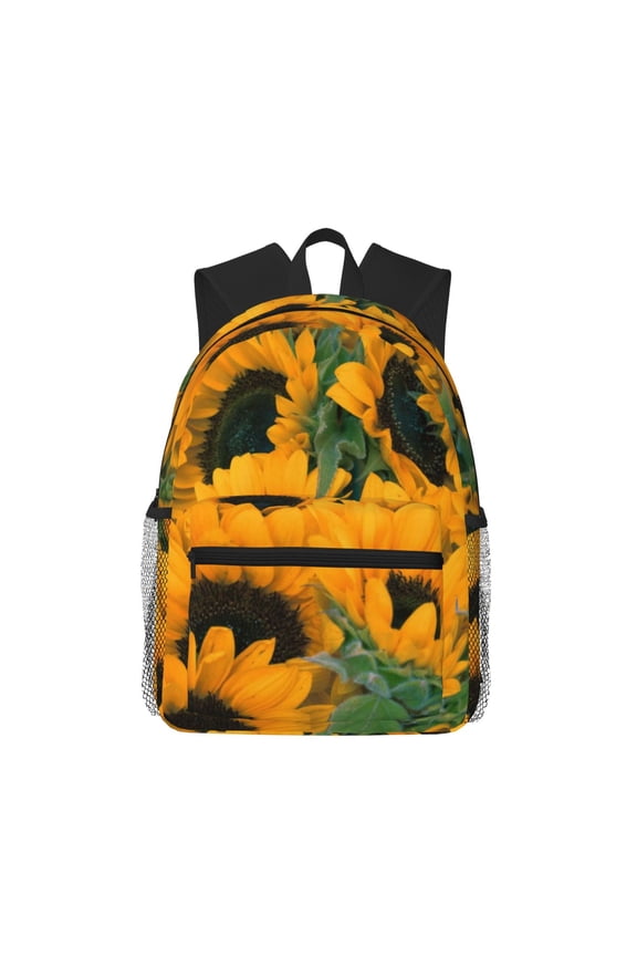 Sunflowers 7 Print School Backpack,Casual Lightweight Travel Rucksack Daypack,Backpacks for College High