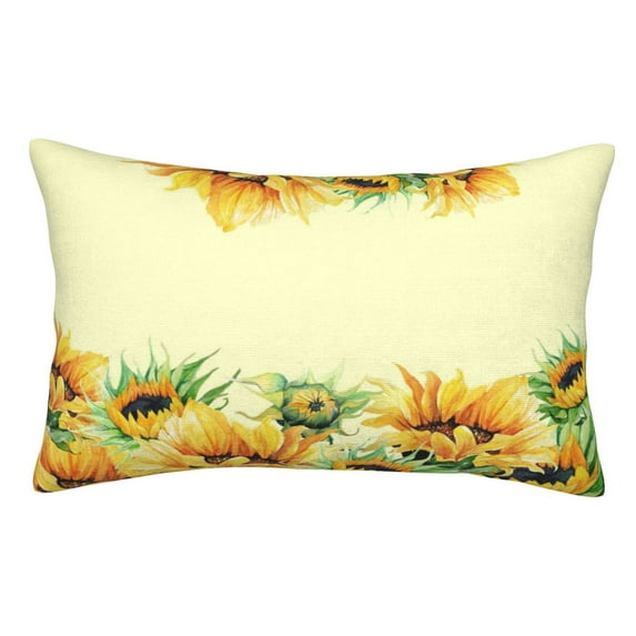 Honeii Sunflowers On A Yellow Background Print Pillow Cases,Plush Throw Pillow Covers,Decorative Pillowcase for Sofa, Couch, Living Room-20"x30"