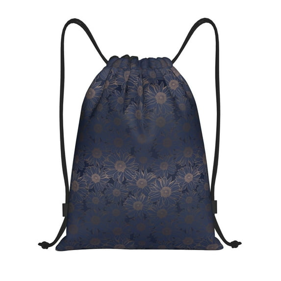 Honeii Sunflowers Print Drawstring Backpack,Drawstring Bags String Backpack Gym Cinch Sack Backpack Sport Bag Draw-Medium