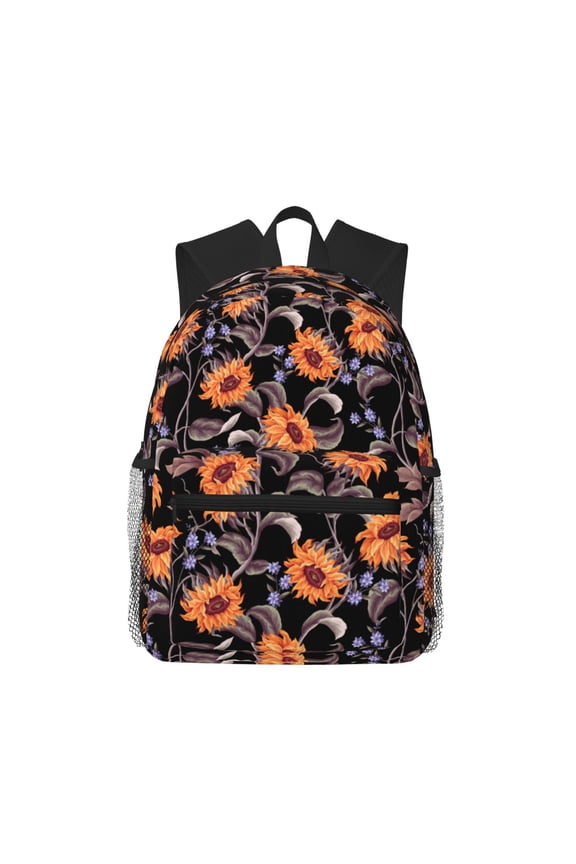 Sunflowers Print School Backpack,Casual Lightweight Travel Rucksack Daypack,Backpacks for College High