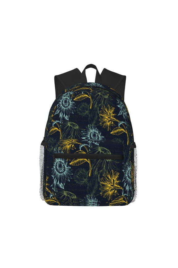 Sunflowers Print School Backpack,Casual Lightweight Travel Rucksack Daypack,Backpacks for College High