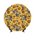 thumbnail image 1 of Honeii Sunflowers Vintage Print Elegant Bone China Decorative Plate, Porcelain Plate,Art Crafts,Ceramic Ornaments for Home Office Wall Decor-6in, 1 of 6