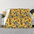 thumbnail image 1 of Honeii Sunflowers Vintage print throw blanket, crafted from cozy cotton flannel, offers versatile home decor as a bedding suitable for all seasons.-50"x40", 1 of 6