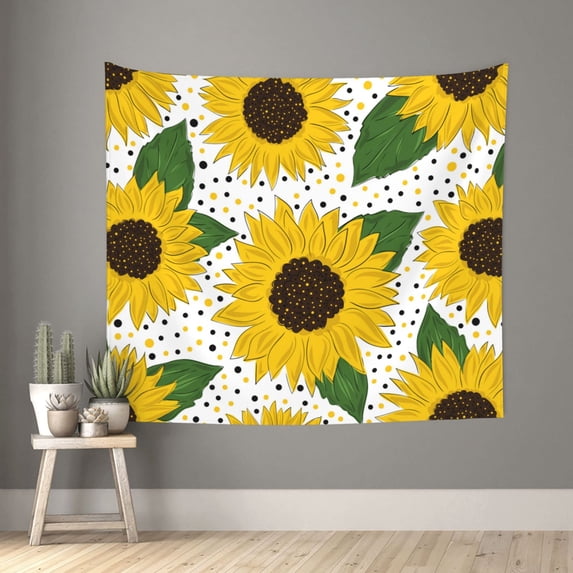Honeii Sunflowers print Tapestry for Bedroom, Tapestry Wall Tapestry Aesthetic, Room Decor Classroom Tapestries for Living Room Dorm Room 51" X 60"