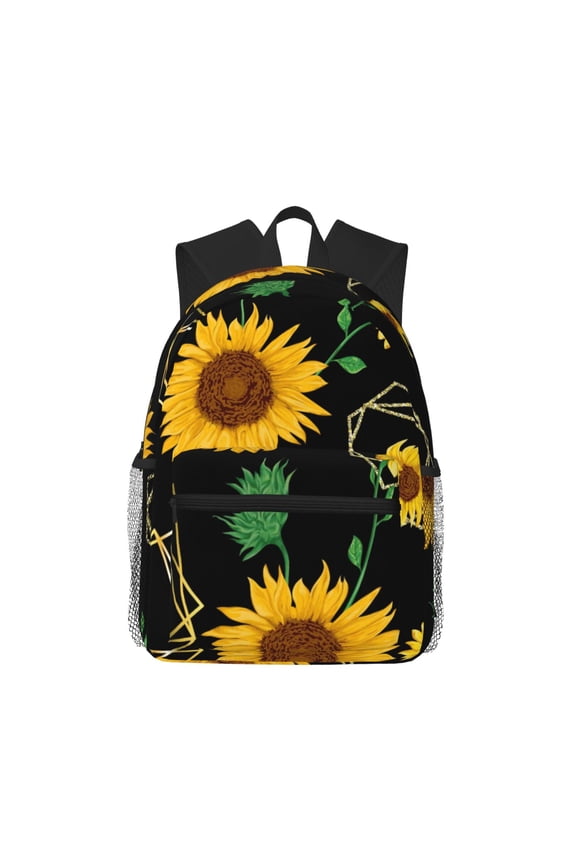 Sunflowers3 Print School Backpack,Casual Lightweight Travel Rucksack Daypack,Backpacks for College High
