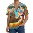 thumbnail image 1 of Honeii Sunglasses Beach Kittens for Men's Short-Sleeved Button-Up Collared Shirt Featuring A Pocket, Perfect for Beach Vacations, And Travel Adventures.-3X-Large, 1 of 5