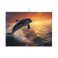 thumbnail image 1 of Honeii Sunset Dancing Dolphin print Super Absorbent Coffee Bar Mat Hide Stain Coffee Maker Mat for Countertops Coffee Pot Dish Drying Mat for Kitchen Counter, 1 of 7