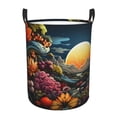 thumbnail image 1 of Honeii Sunset Floral Fantasy Landscape Print Laundry Hamper Basket,Baby Nursery Woven Storage Basket for Toys Bin,Pillows,Blankets,Clothes-, 1 of 6