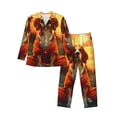 thumbnail image 1 of Honeii Sunset Meditating Dog Pattern Mens Pajamas Set,2pcs Men's Lounge Long Sleeve Sleep Shirt and Pajama Bottoms Sleepwear Set,Mens Pjs Sets-Small, 1 of 7