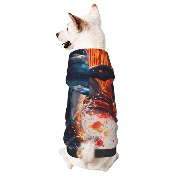 Honeii Sunset Ocean Watercolor Dolphin Print Small Dog Hoodies Pet Hooded Sweatshirts Fall Winter Puppy Cat Sweaters Warm Clothes for Small Dogs Outfits Costume-Medium