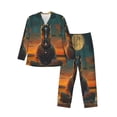 thumbnail image 1 of Honeii Sunset Prairie Meditating Horse Pattern Mens Pajamas Set,2pcs Men's Lounge Long Sleeve Sleep Shirt and Pajama Bottoms Sleepwear Set,Mens Pjs Sets-Medium, 1 of 7