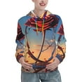 thumbnail image 1 of Honeii Sunset Rose Elegance Pattern Womens Oversized Hoodies Long Sleeve Sweatshirts Pullover Fall Outfits with Pocket-, 1 of 7