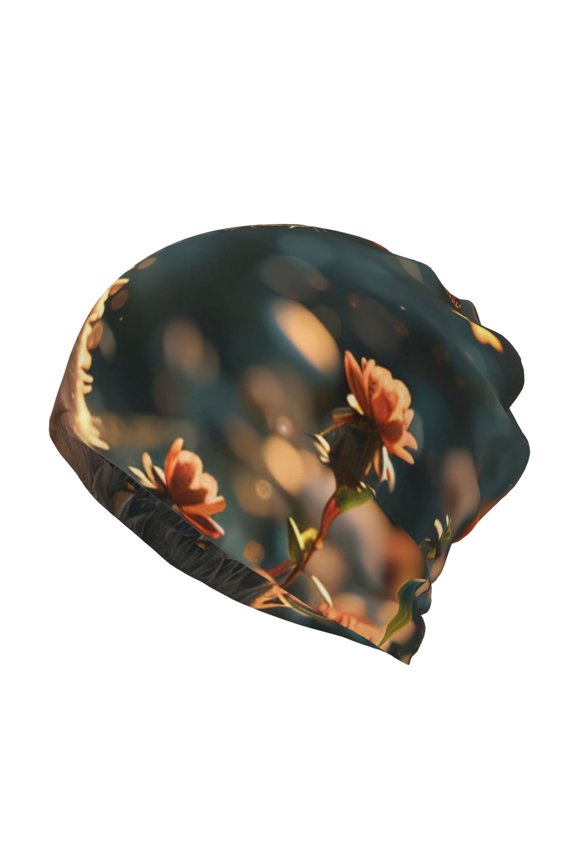 Sunshine Butterfly Flower Bear Print Winter Beanie Daily Hat - Thermal Polar Fleece Ski Running Hat Skull Cap for Men and Women,Beanie
