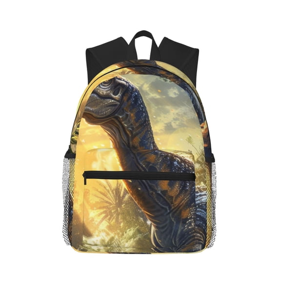 Honeii Sunshine Jungle Dinosaur Print School Backpack,Casual Lightweight Travel Rucksack Daypack,Backpacks for College High