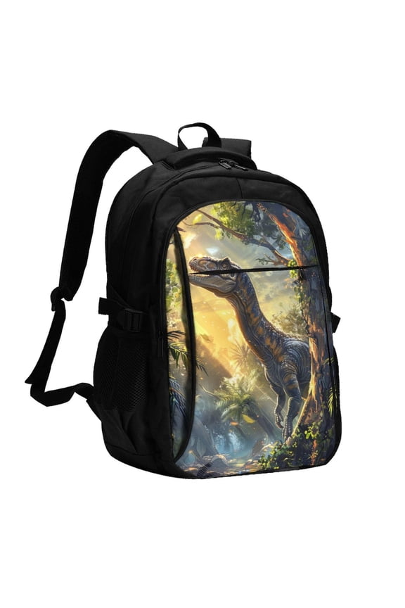 Sunshine Jungle Dinosaur for Travel Laptop Backpack, Business Laptops Backpack with USB Charging Port, College High School Computer Bag for Men Women