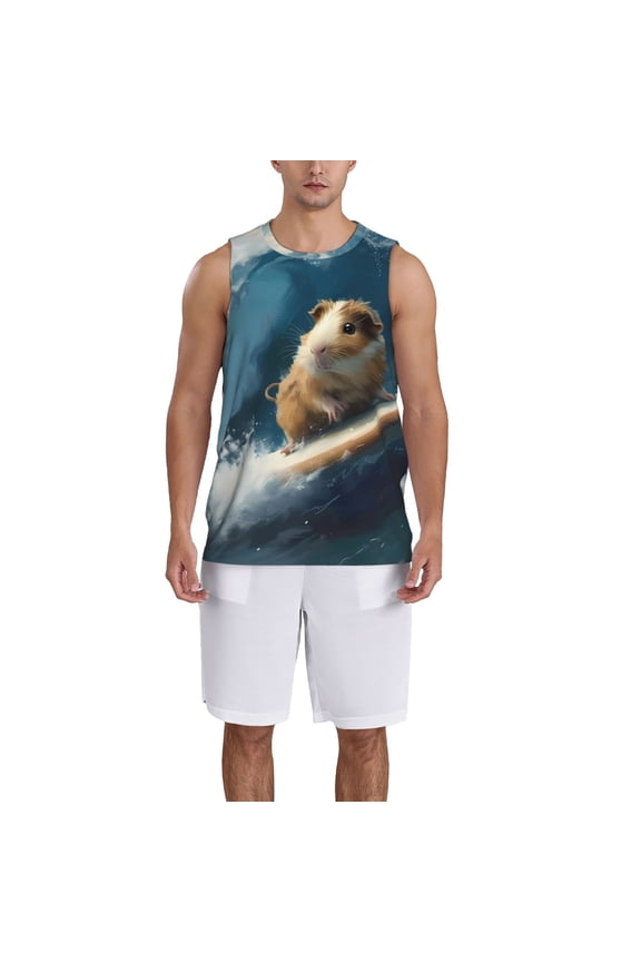 Surfing Guinea Pig print basktball shirt for men and women, Unisex basketball jersey for Theme party-Small