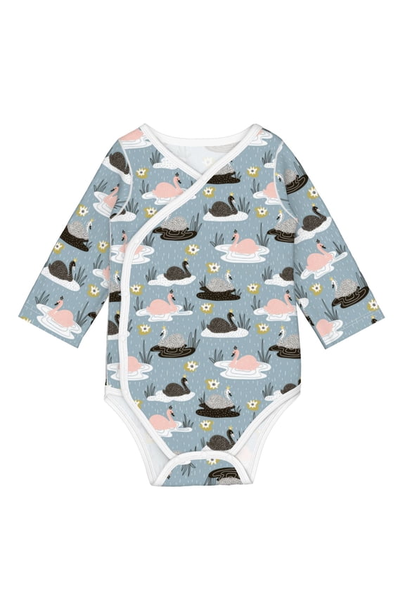 Swan Princess On Lake for Baby Long Sleeve Bodysuits One-piece 100% Organic Cotton for Infant Baby Boys and Grils, Unisex-6 Months