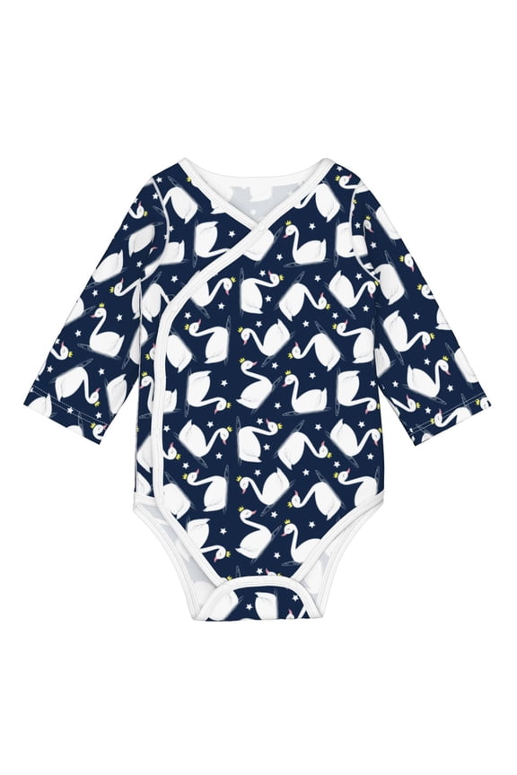 Swan for Baby Long Sleeve Bodysuits One-piece 100% Organic Cotton for Infant Baby Boys and Grils, Unisex-3 Months