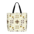 thumbnail image 1 of Honeii Sweet Bee Print Tote Bag, Reusable Grocery Shopping Bag,Shoulder Bag with Inner Pocket, 1 of 7