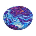 thumbnail image 1 of Honeii Swirl Print Blue Purple Pattern Bar Stool Covers-Round Stools Seat Covers, Washable Stool Cushion Slipcover Elastic Bar Chair Covers-14 inch, 1 of 7