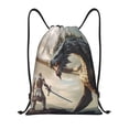 thumbnail image 1 of Honeii Swordsman Cool Dragon Print Drawstring Backpack,Drawstring Bags String Backpack Gym Cinch Sack Backpack Sport Bag Draw-Medium, 1 of 6