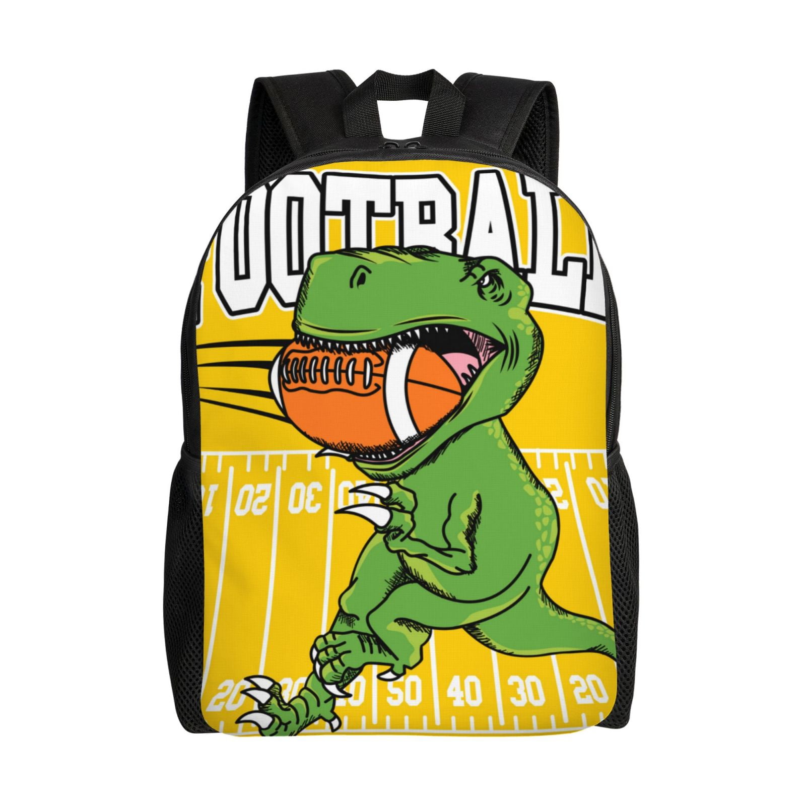 Honeii T-Rex Playing Football Print Laptop Backpack for Work, College ...