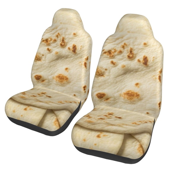 Honeii Taco Tortillas Print Car Seat Covers 2 Pieces, Full Set Universal Seat Covers for Cars, Waterproof Auto Seat Protectors
