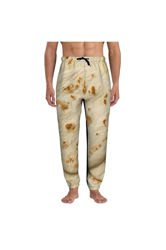 Taco Tortillas Print Mens Jogger Sweatpants, Men's Lounge Pants with Pockets-Small
